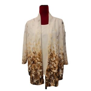 Alfred Dunner 2 pc tank & sheer cardigan